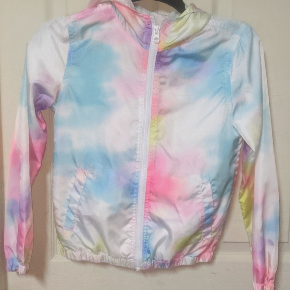 Justice tie-dye windbreaker size 10